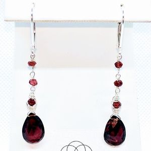 Garnet and 92.5 sterling silver earrings $50